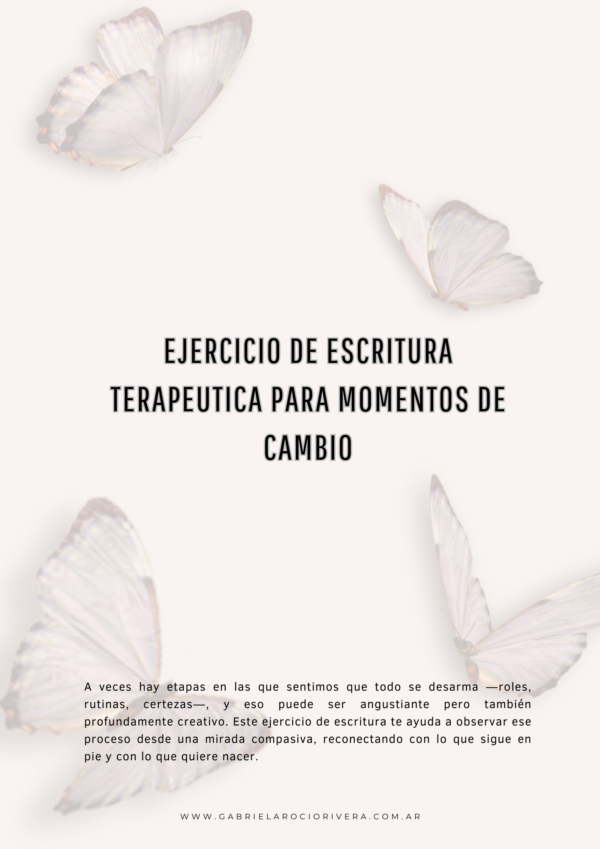 Plantilla - Ejercicio de Escritura Terapeutica para momentos de cambio
